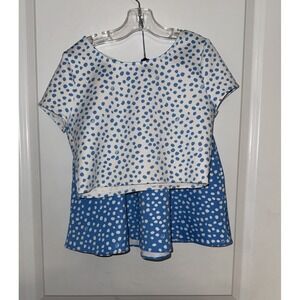 Lilly Pultizer Girls Thelma Skirt & Top Set Zanzibar Blue/White Size 10 EUC